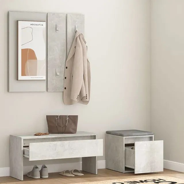 Minimalistyczny komplet mebli do przedpokoju beton R9-T79