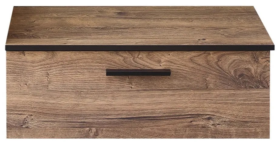 Brązowa szafka wisząca pod umywalkę w dekorze dębu 71x27,5 cm Set 374 – Pelipal