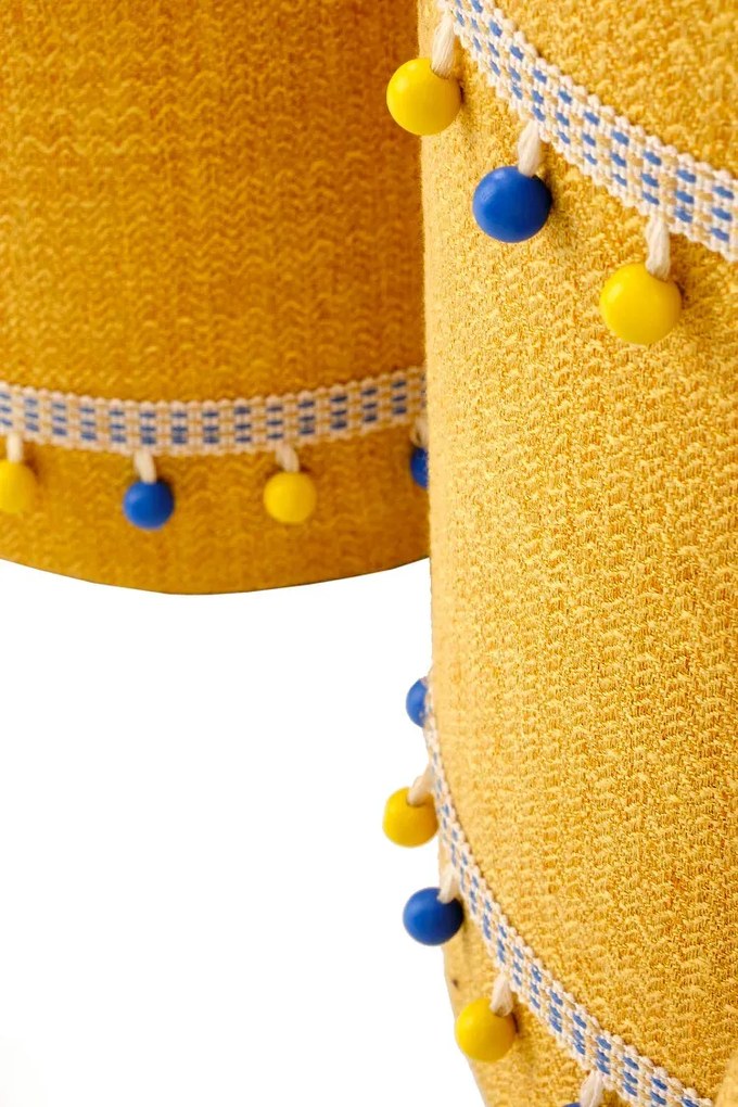 Komplet 2 żółtych puf ze schowkiem D6-F26