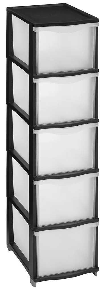 Wysoki regał plastikowy z szufladami PLAS, wys. 102,4 cm