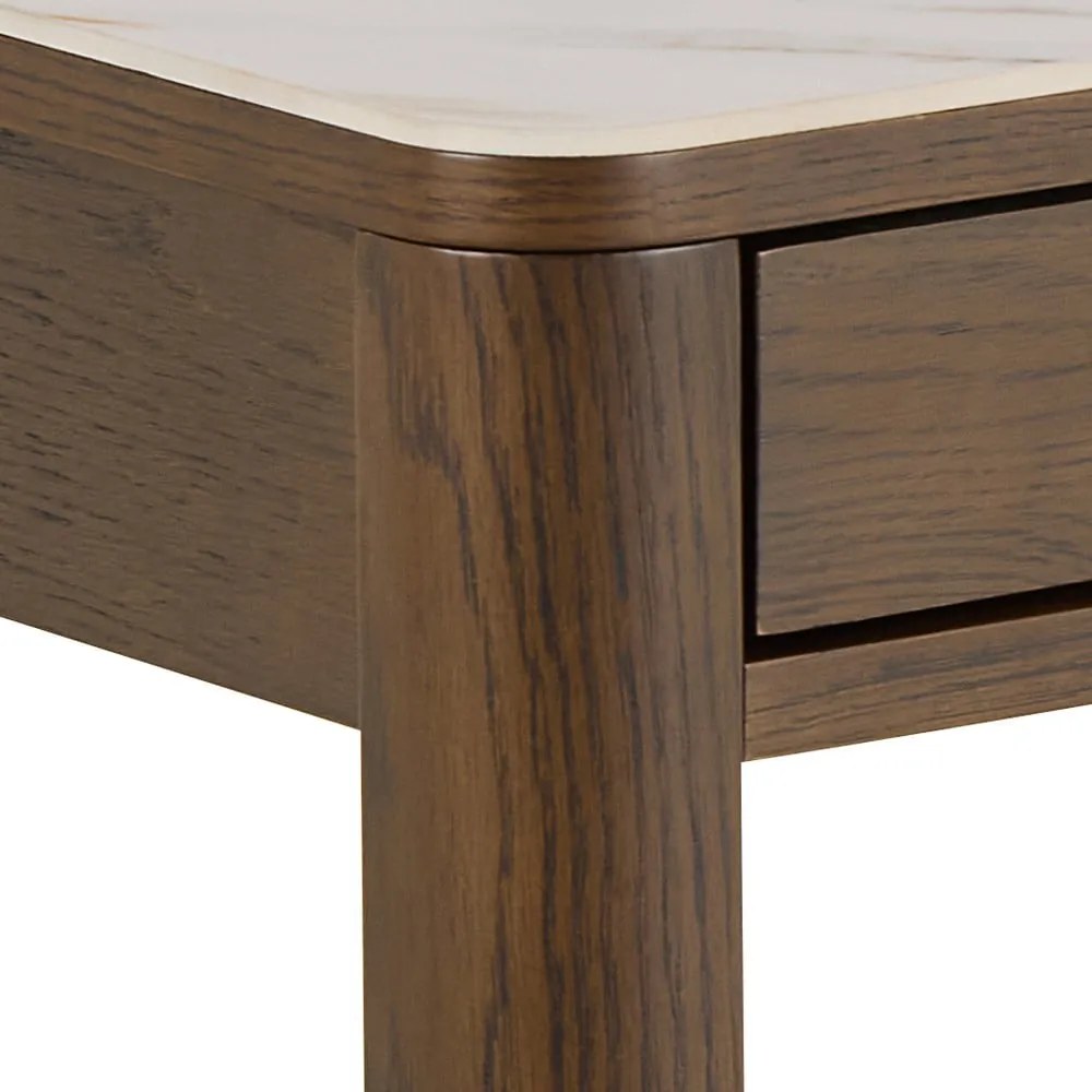 Beżowo-ciemnobrązowy stolik z ceramicznym blatem 70x130 cm Southampton – Actona