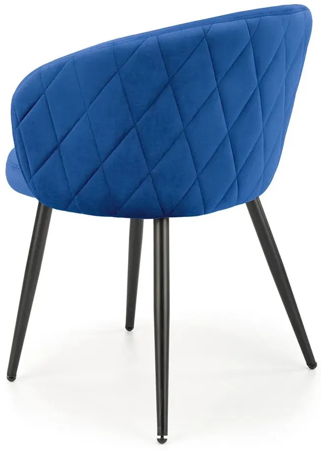 Granatowe welurowe krzesło kubełkowe E6-Z52
