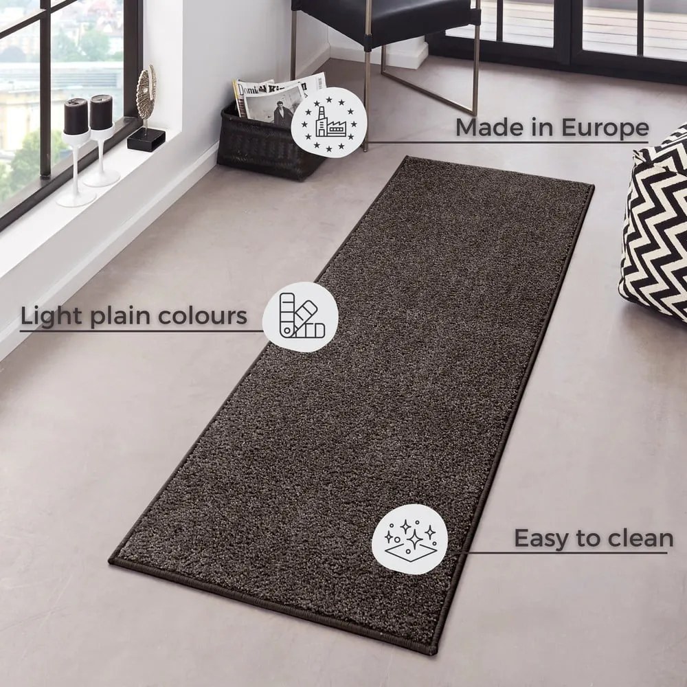 Antracytowy chodnik Hanse Home Pure, 80x200 cm