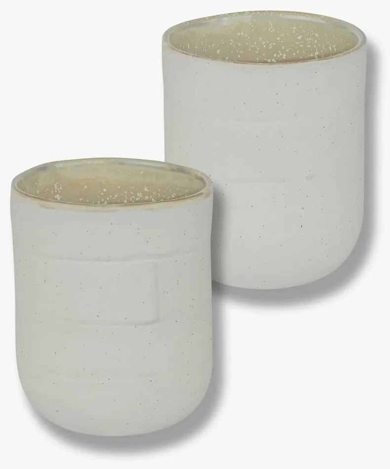 Biało-beżowe kamienne kubki zestaw 2 szt. 0.3 l Sand Grain – Mette Ditmer Denmark