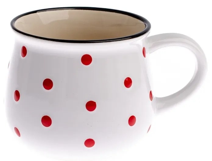 Kubek ceramiczny Dots 230 ml,  biały, 230 ml