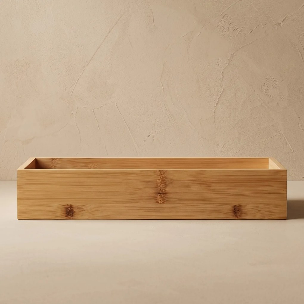 Organizer biurkowy bambusowy, 15 x 38 x 7 cm
