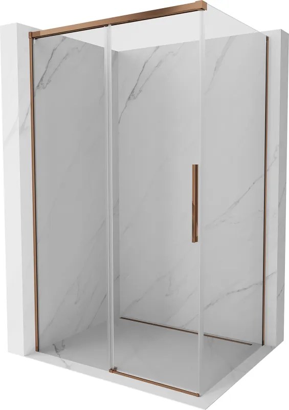 Mexen Rox kabina prysznicowa rozsuwana 115 x 70 cm, transparent, różowe złoto - 8C2-115-070-60-00