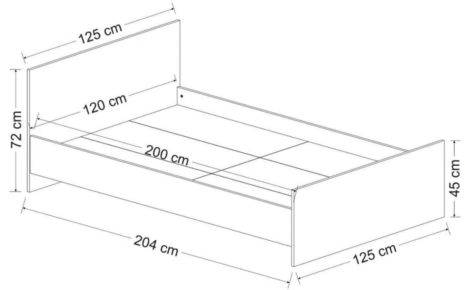 Białe łóżko jednoosobowe 120x200 cm Kale – Kalune Design