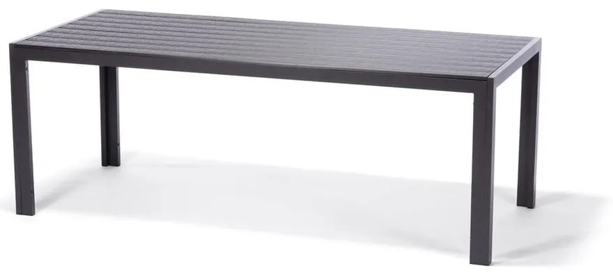 Zestaw ogrodowy dla 6 osób z czarnymi krzesłami Joanna i stołem Viking, 90x205 cm