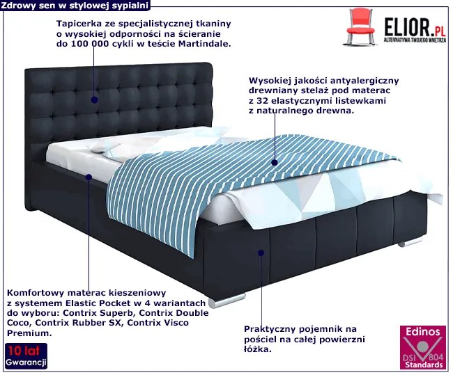 Podwójne łóżko z pojemnikiem 160x200 A0-K36