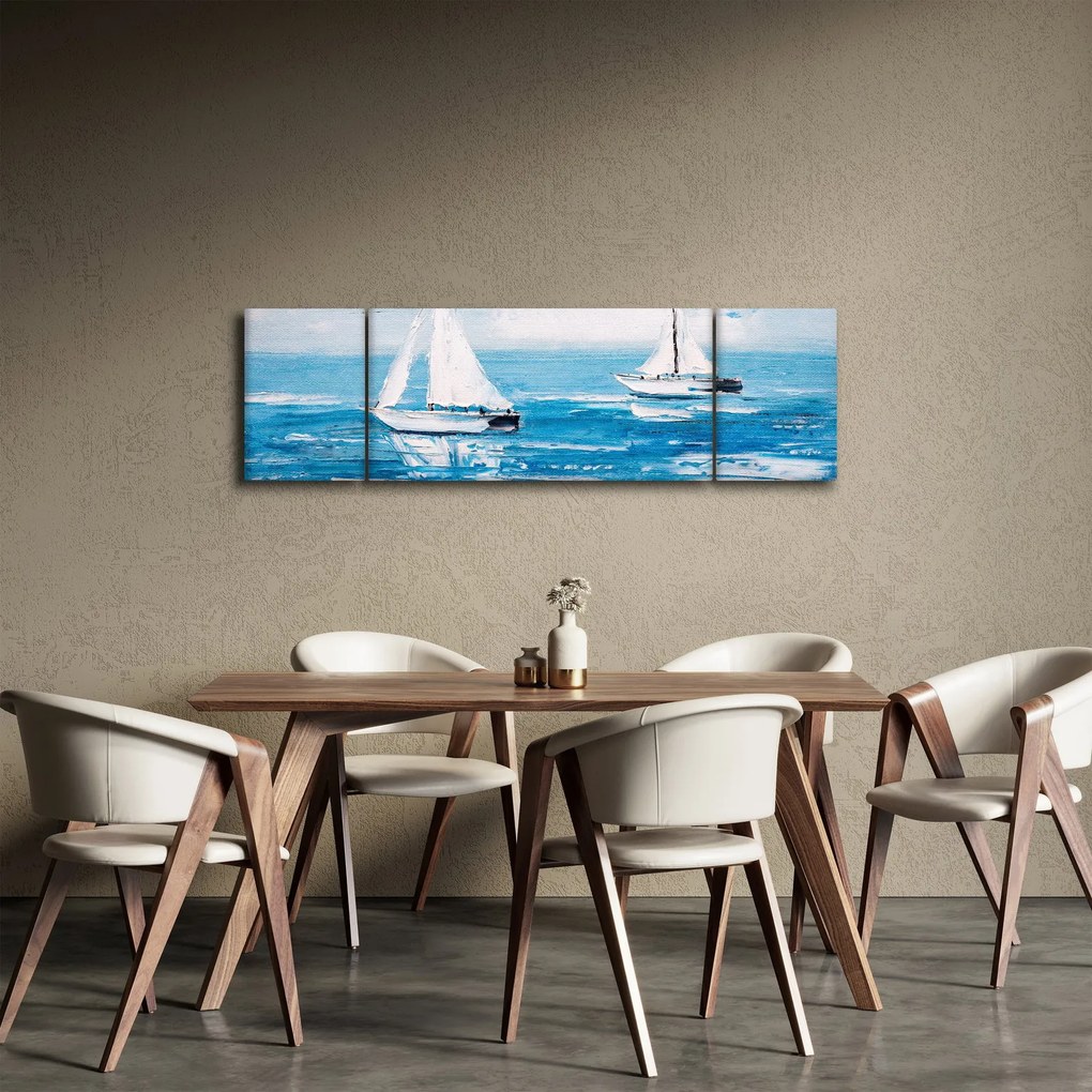 Obraz - Obraz jachtów na morzu (170x50 cm)