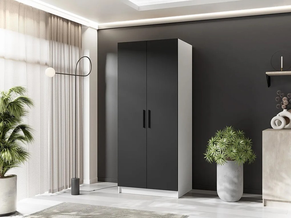 Szafa dwudrzwiowa GOLD 2D 78 biały + czarny