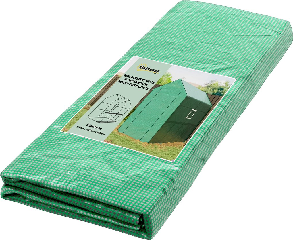 Outsunny Zastępcza plandeka do tunelu ogrodniczego, odporna na warunki atmosferyczne, odporna na UV, 140 x 213 x 190 cm, Zielona