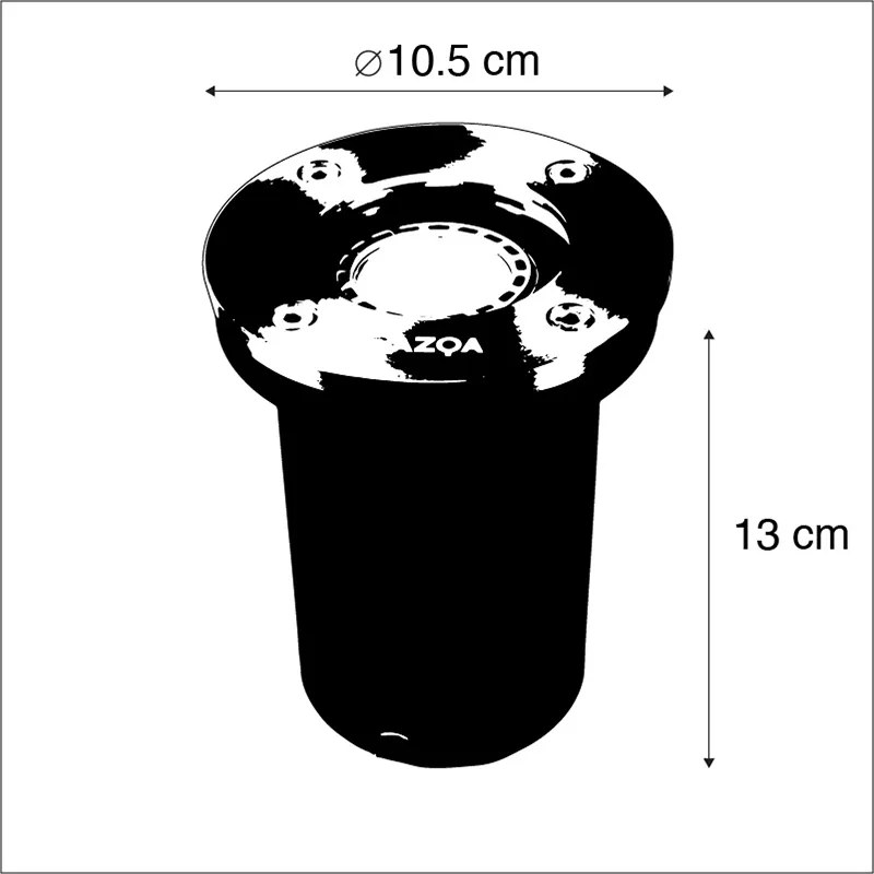 Zewnetrzna Zestaw 6 Nowoczesnych lamp naziemnych ze stali nierdzewnej - Basic Round Nowoczesny Oswietlenie zewnetrzne