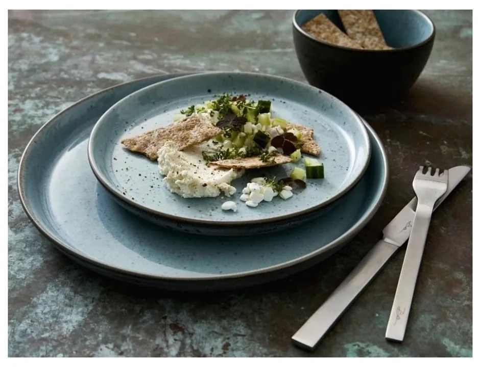 Jasnoszary kamionkowy talerz ø 27 cm Grey/Light Blue – Bitz