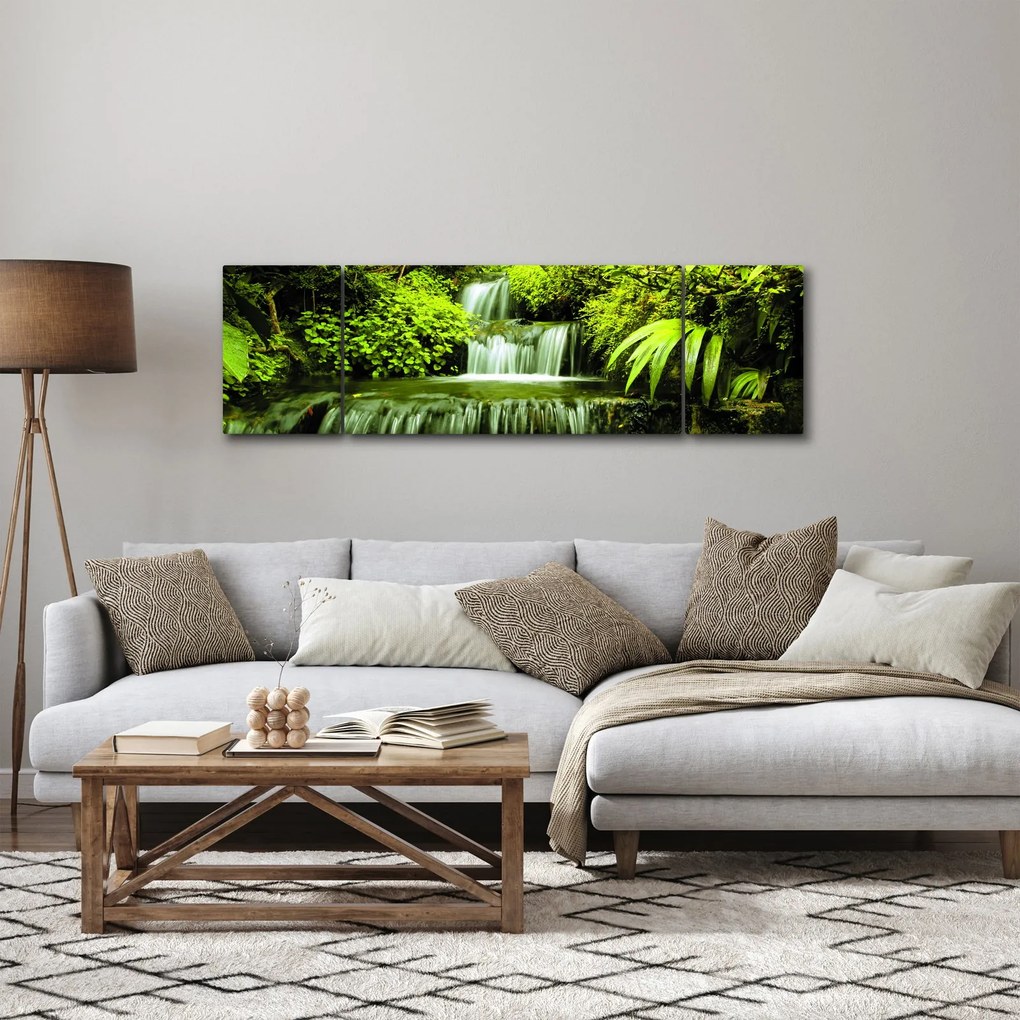Obraz - Indonezyjskie wodospady (170x50 cm)