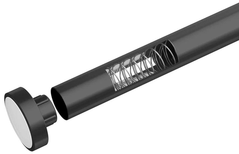 Czarny drążek teleskopowy do łazienki Wenko Luz, dł. 110-185 cm