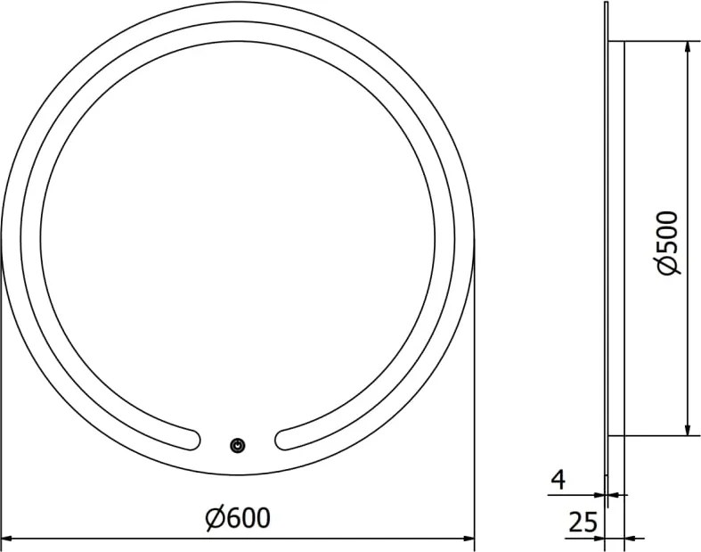 Mexen Rose lustro łazienkowe podświetlane, okragłe 60 cm, LED 6000K, antypara - 9810-060-060-611-00