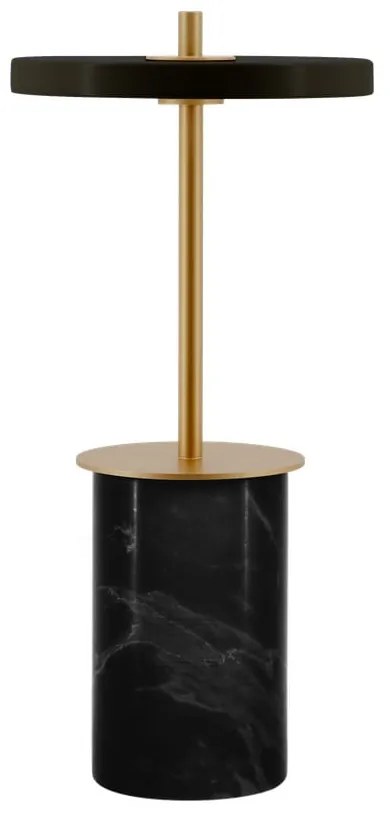 Czarna marmurowa lampa stołowa LED ze ściemniaczem i metalowym kloszem (wysokość 25,5 cm) Asteria Move Mini – UMAGE