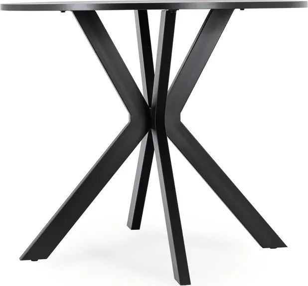 Stół Okrągły LAUREN 80 cm Czarny Loft Nowoczesny