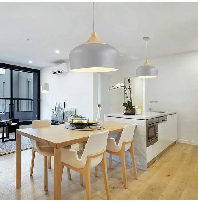 Lampa sufitowa wisząca pojedyncza Bari Szara APP182-1CP