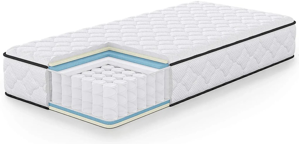 Biały materac do łóżka z pokrowcem 100x200 D1-C64