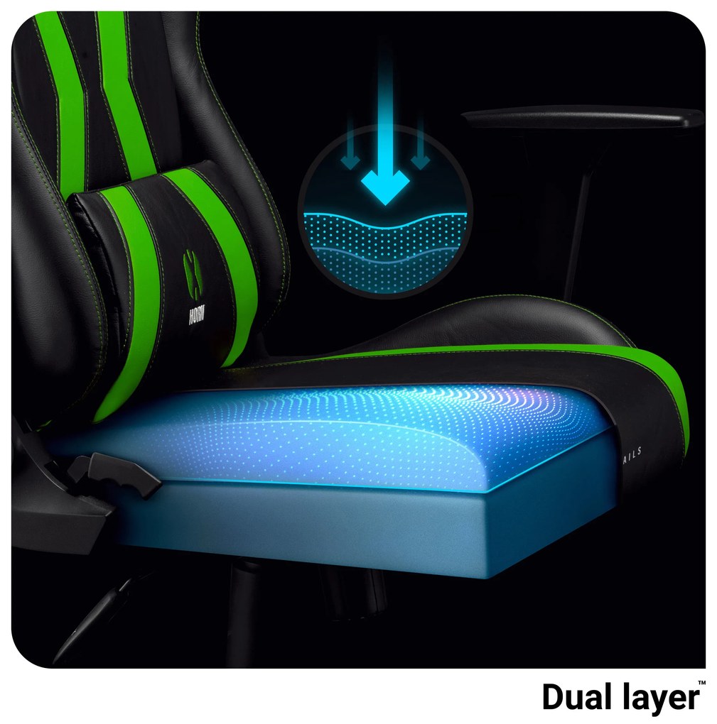 Fotel gamingowy Diablo X-Horn 2.0 Normal Size, czarno-zielony