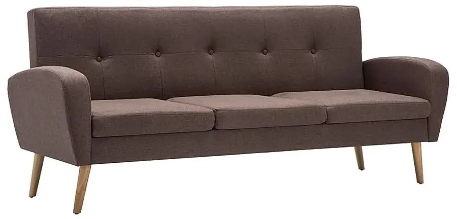 Trzyosobowa sofa pikowana brązowa - Anita 3Q