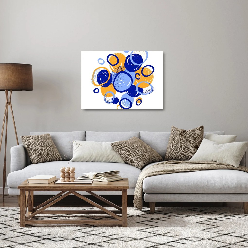 Obraz na szkle - Jasny motyw z kółkami (70x50 cm)
