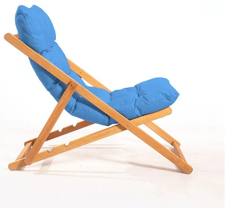 Niebieski drewniany leżak ogrodowy – Floriane Garden