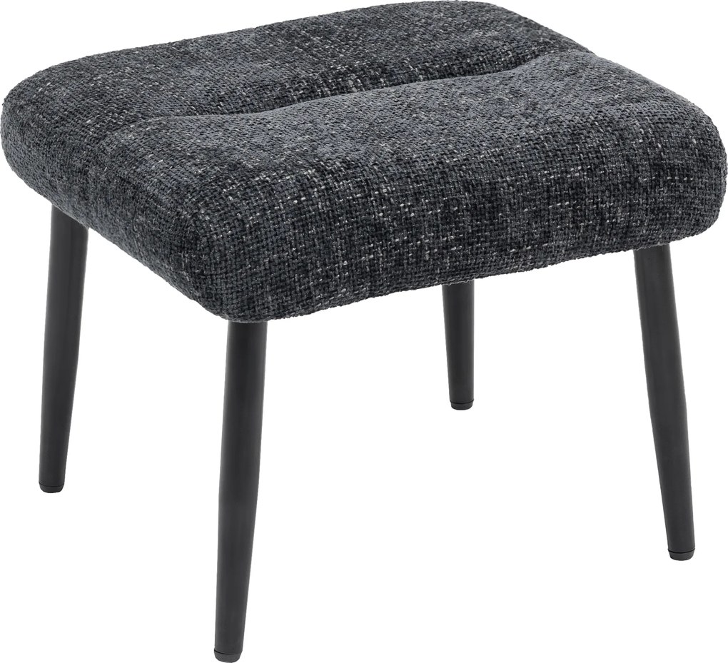 HOMCOM Taboret z miękkim siedziskiem, stalowe nogi, podnóżek z tkaniny chenille, 45 x 41 x 38 cm, ciemnoszary