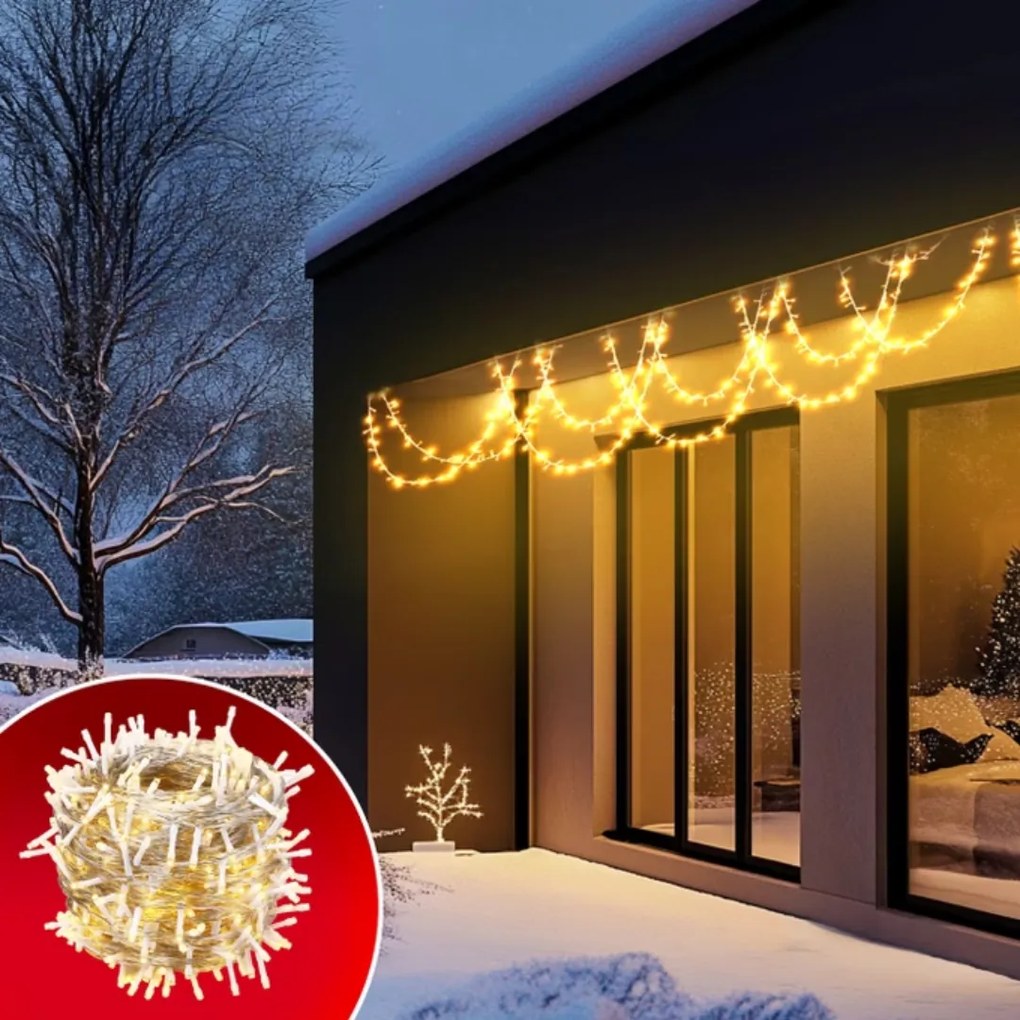 Świąteczny łańcuch świetlny SIMPLE, 60m, ciepła biel Monzana