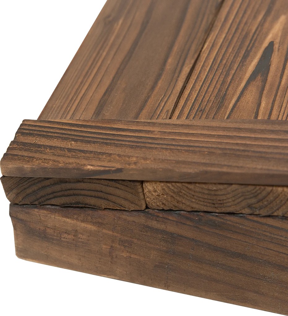 Outsunny Most ogrodowy z drewna świerkowego, drewniany most z wzorem koła, do 150 kg 100 x 50 x 37 cm Postarzany