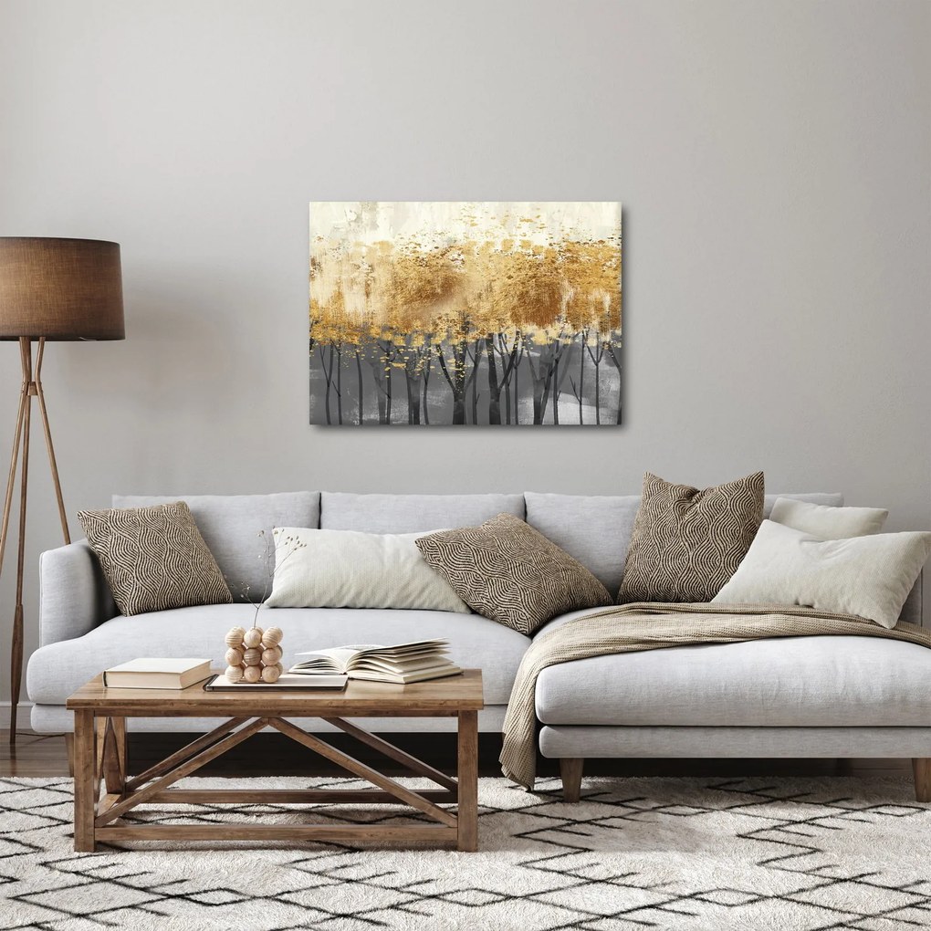 Obraz - Złote drzewa (70x50 cm)