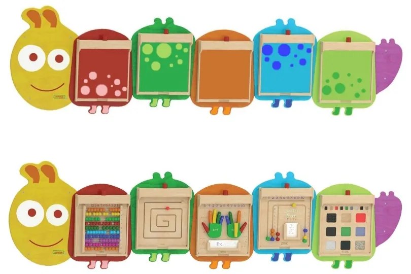 Masterkidz system do montażu 5 ściennych tablic edukacyjnych flex - gąsienica