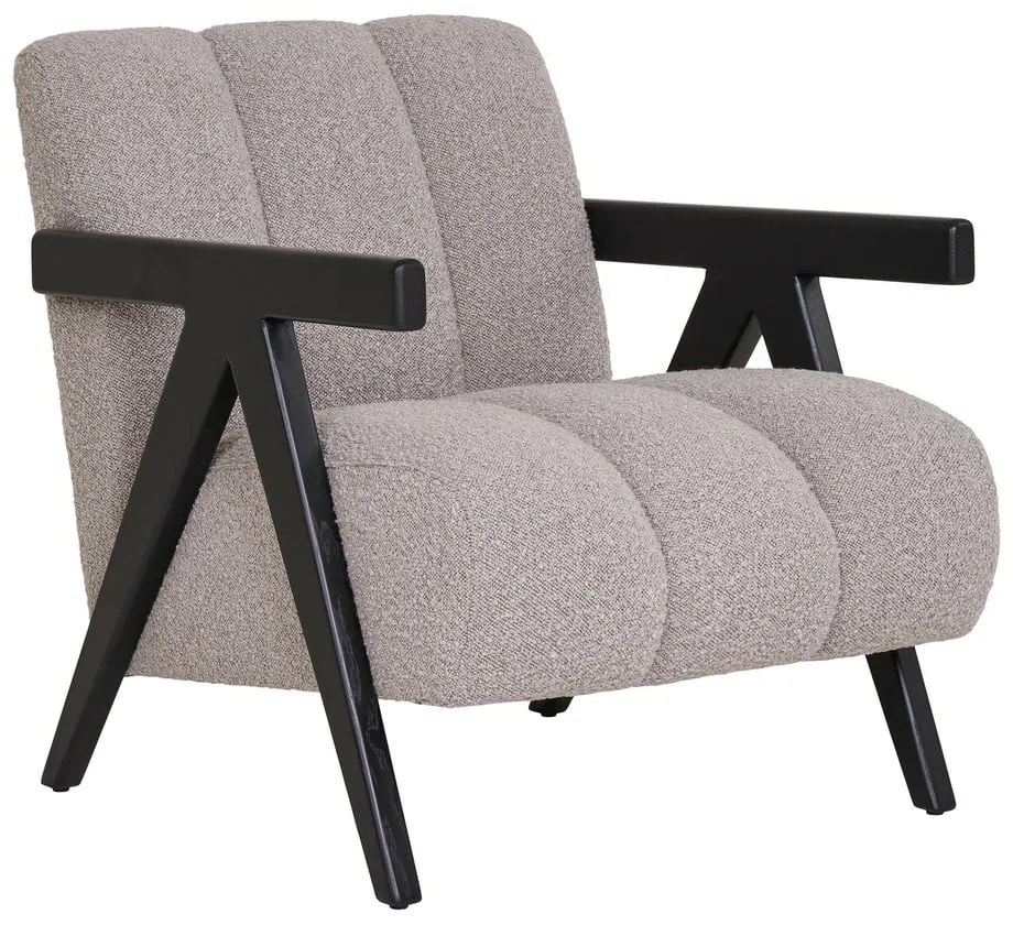 Jasnoszary fotel z materiału bouclé Florence – House Nordic