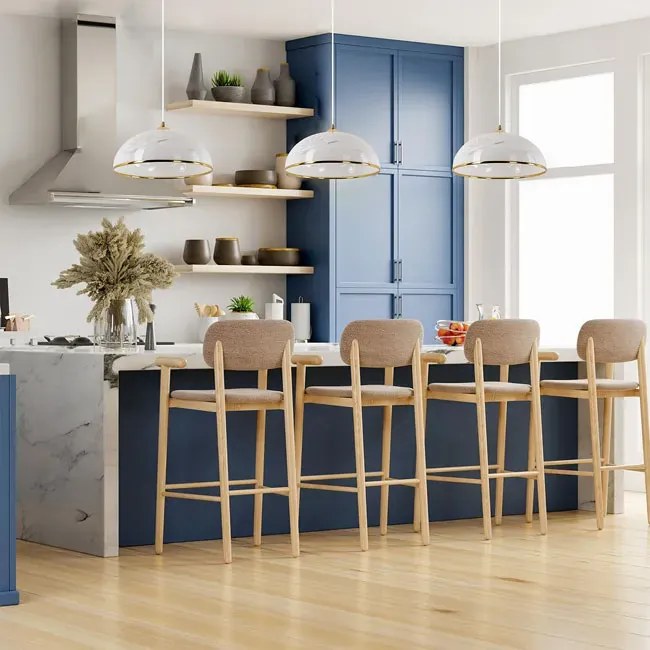 Biało Złota Kuchenna Lampa Wisząca D0-P12