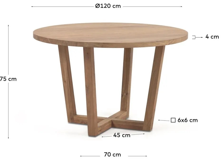 Okrągły stół z litego drewna akacjowego ø 120 cm Nahla – Kave Home