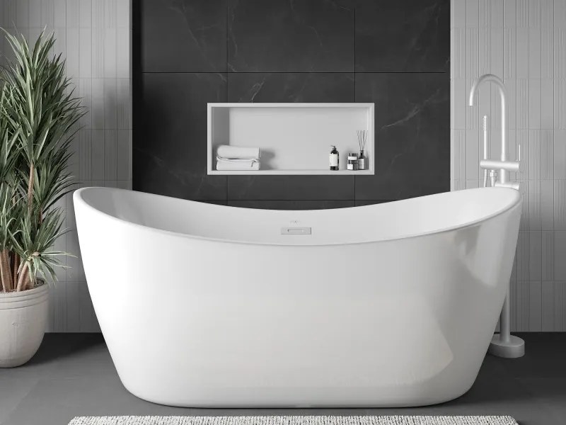 Mexen X-Wall-R półka wnękowa z kołnierzem 75 x 30 cm, biała - 1920753010