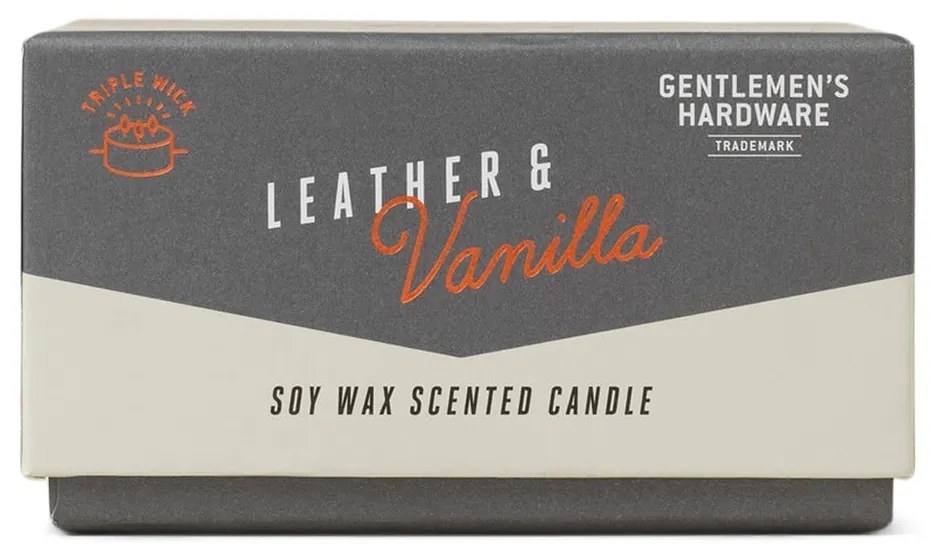 Zapachowa sojowa świeca czas palenia 40 h Leather &amp; Vanilla – Gentlemen's Hardware