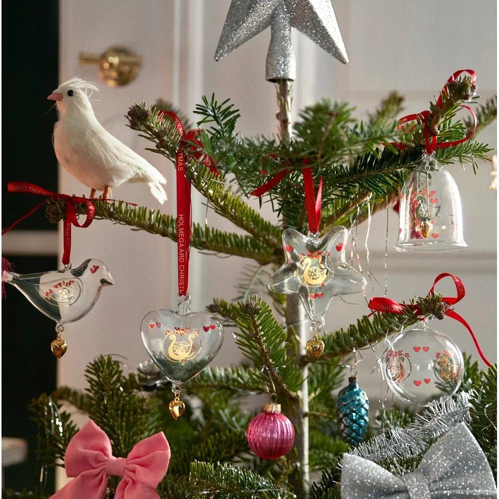 Szklana ręcznie dmuchana ozdoba świąteczna 7 cm Ann-Sofi Romme Annual Christmas Bird 2025 – Holmegaard