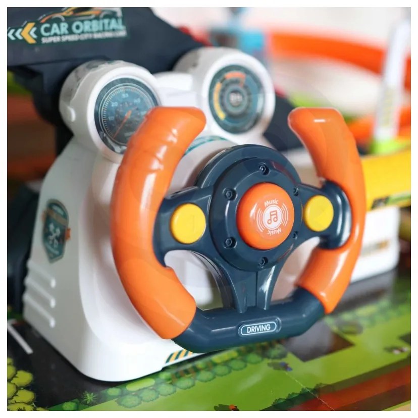 Woopie parking garaż z interaktywną kierownicą + 4 auta