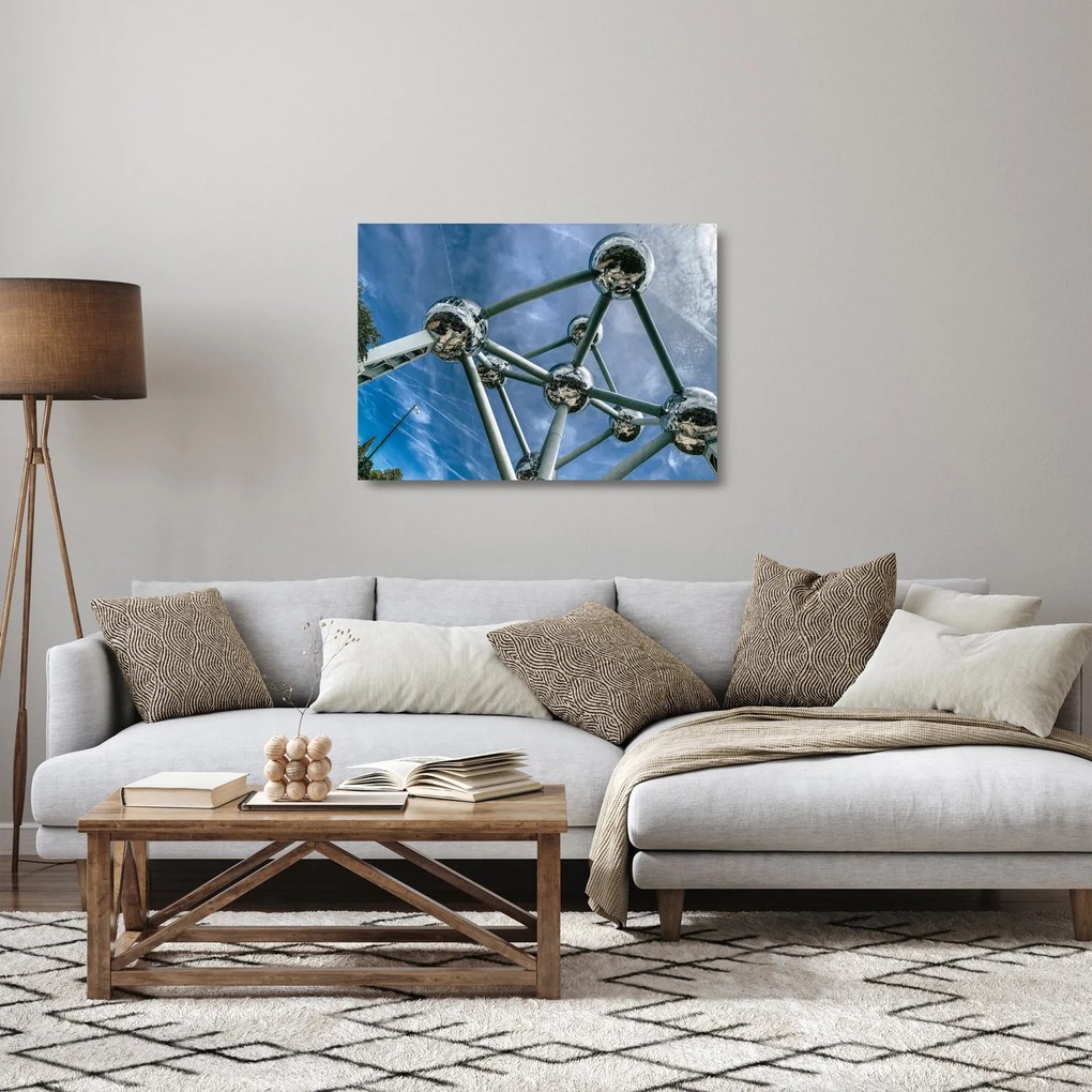 Obraz na szkle - Atomium w Brukseli (70x50 cm)