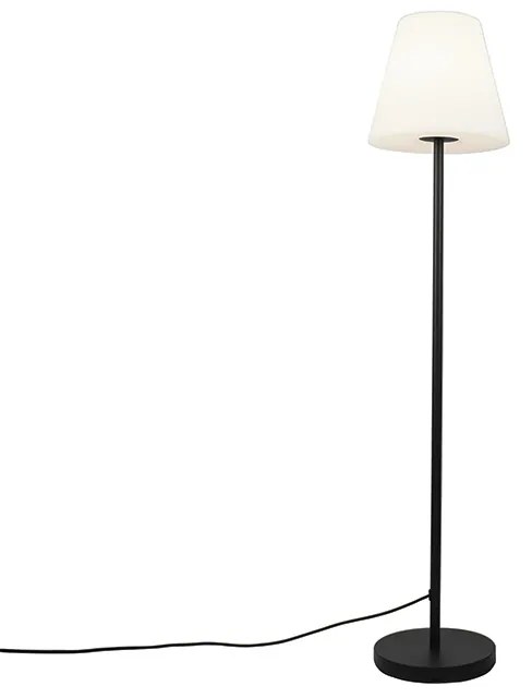 Lampa podłogowa zewnętrzna czarna z białym kloszem 35 cm IP65 - Virginia