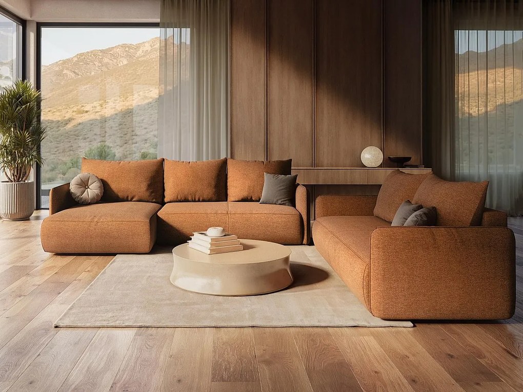 Kanapa 3-osobowa z funkcją spania - z tkaniny strukturalnej - butelkowa zieleń - NANEA