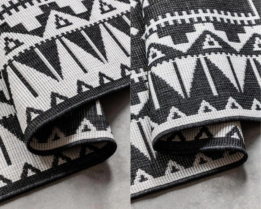 Dywan zewnętrzny dwustronny Gemini kremowo-czarny 200 cm x 290 cm