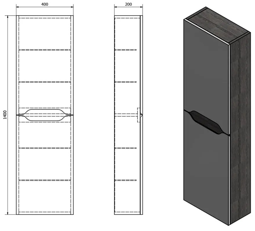 Biała szafka łazienkowa w dekorze drewna egzotycznego 40x140 cm Wave – Sapho