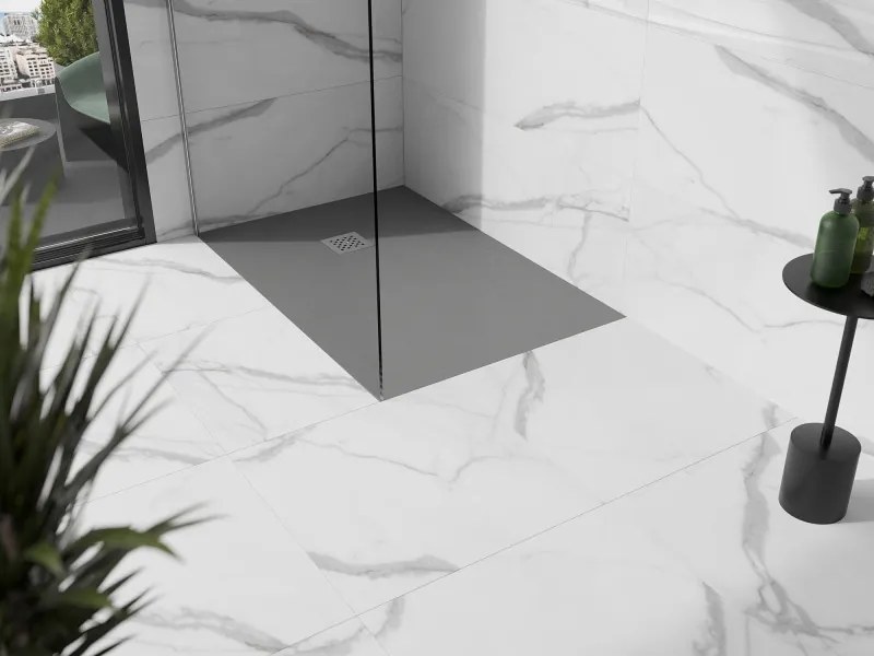 Mexen Stone+ brodzik kompozytowy prostokątny 100 x 70 cm, szary-beton - 44617010