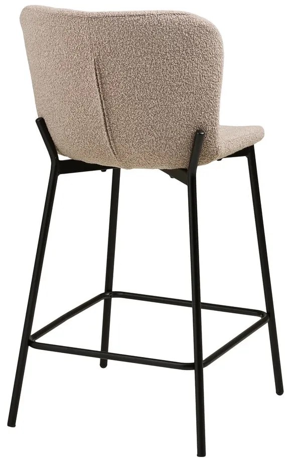 Beżowy tapicerowany hoker (wysokość siedziska 65 cm) Maceda – House Nordic