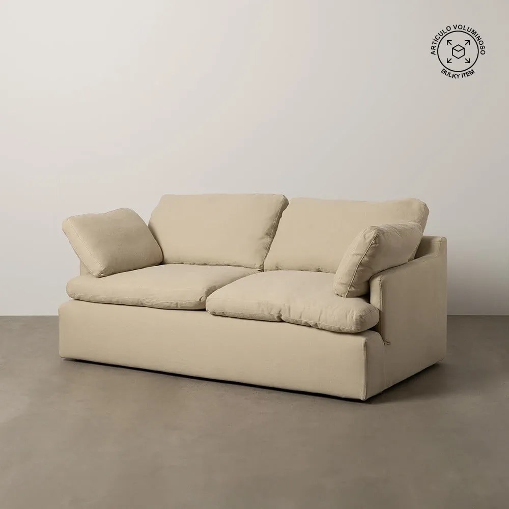 Beżowa lniana sofa 180 cm – Ixia